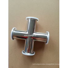 Sanitary Stainless Steel Clamped 4-Way Cross Pipe Fitting